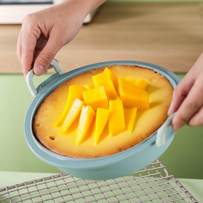 Tvåfärgad Rund Silikonform för Tårta DIY Bakredskap Hushålls Airfryer Bakform