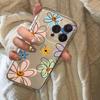 Colorful Flowers and Lines Space Transparent Phone Case for iPhone 11 12 13 14 15 16 Pro MAX XS Max XR X 16E 7 8 Plus SE2 Cover
