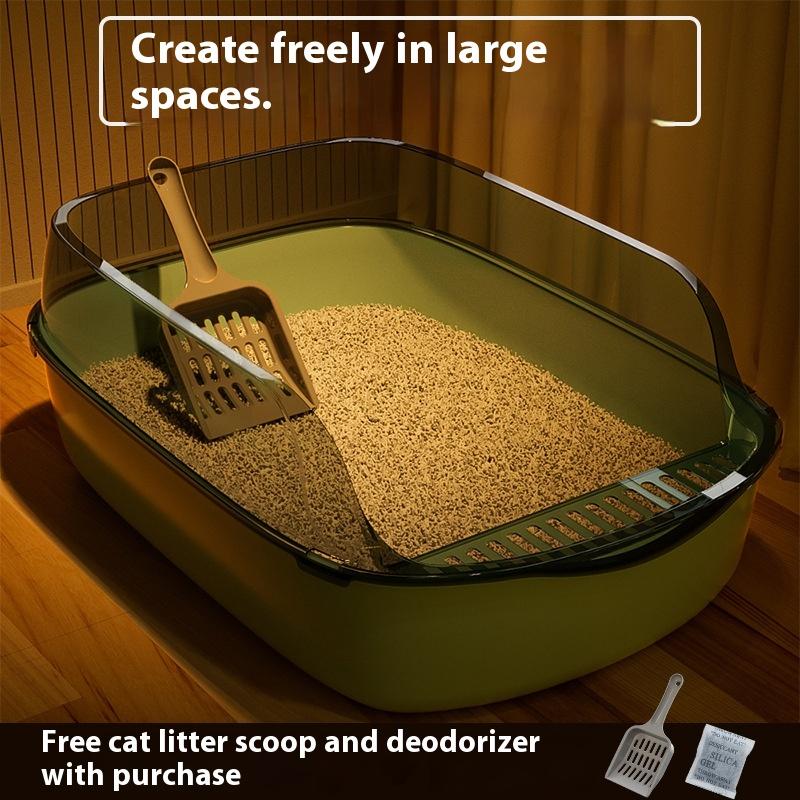 Semi-closed cat litter box oversized splash-proof thickened cat toilet pet supplies cat litter box oversized deodorant