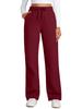 Women Wide Leg Sweatpants Stretchy High Waist Drawstring Loose Fit Casual Trousers
