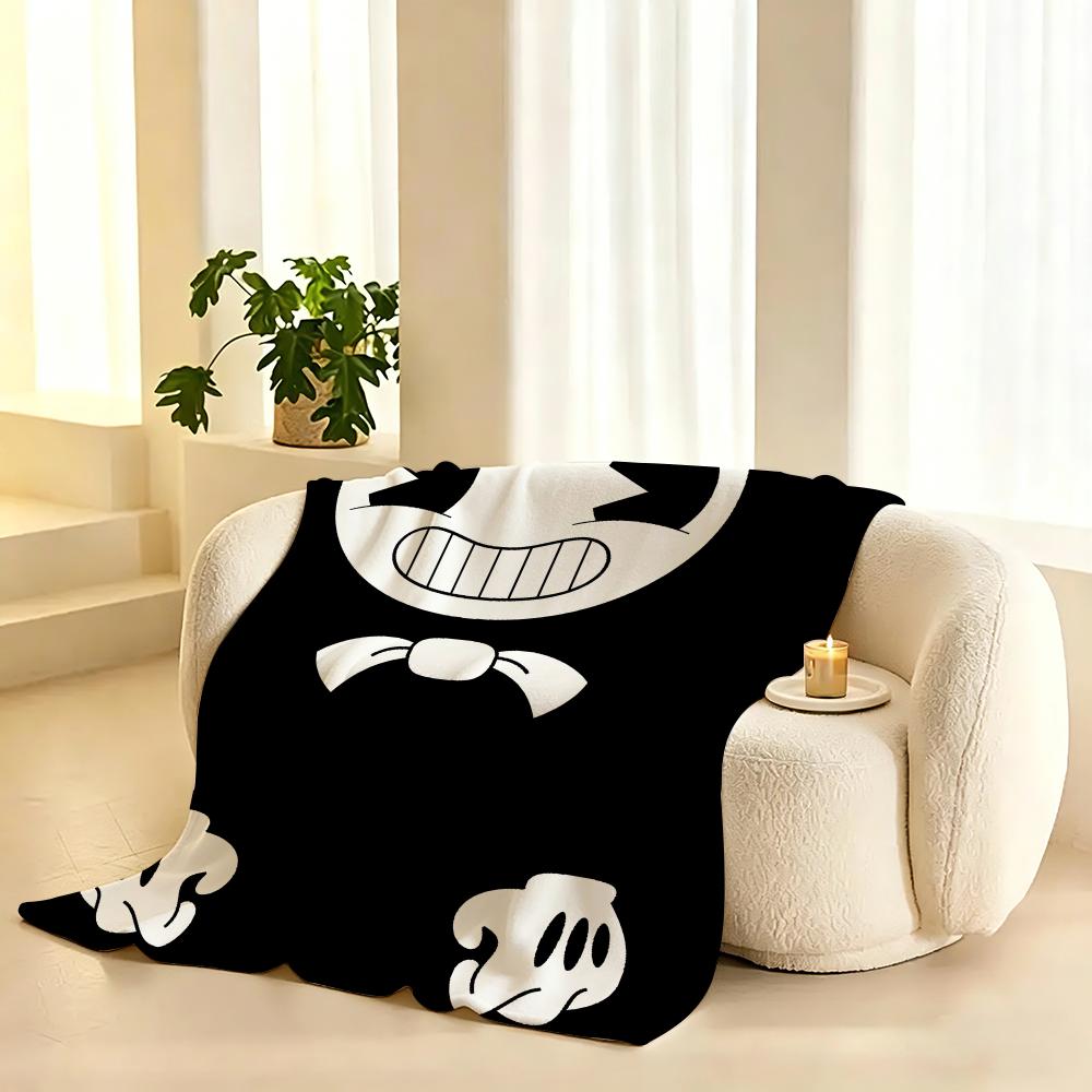 Game B-Bendy and the Ink M-Machine Throw Lightweight 240g Flannel Blanket Soft Skin-friendly for Summer Cooling 80x120cm(31x47inch)