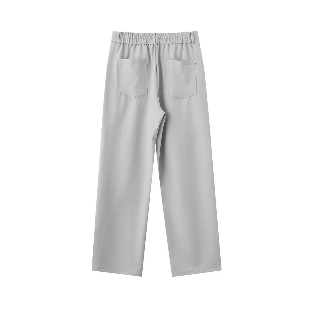 Trendy Men's Slim-Fit Straight or Wide-Leg Trousers - Solid Colors, Spring/Autumn Style