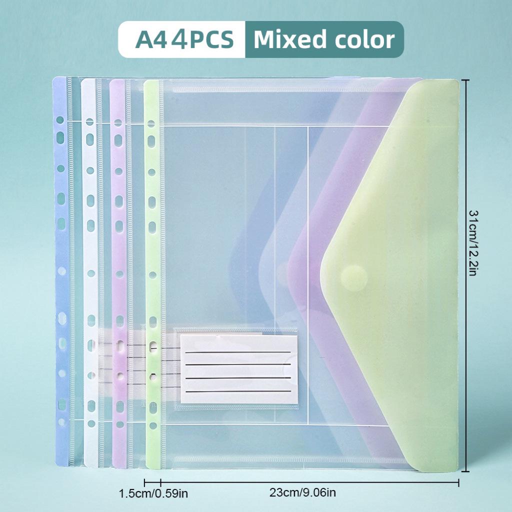 Przezroczysta kolorowa torba na dokumenty A4 dla studentów z wizytownikiem