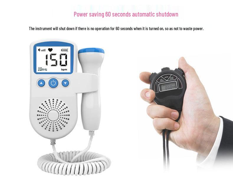 Fetal Heart Rate and Movement Monitor Doppler - Pregnancy Heartbeat Detector