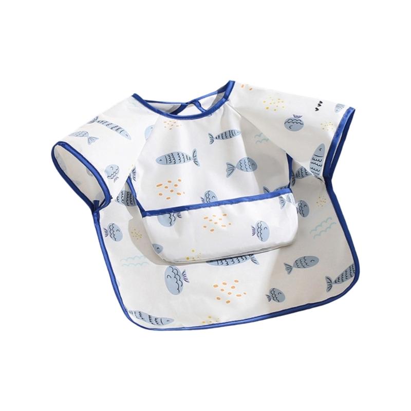 Adjustable Sleeveless Bib for Infants Baby Gentle On Skin Water Proofing Fabric Foof Catcher Pocket Design for Nursing
