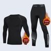 Ensemble Thermique de Compression Hivernal: Couche de base hautement élastique, à séchage rapide et chaude pour le sport et le fitness