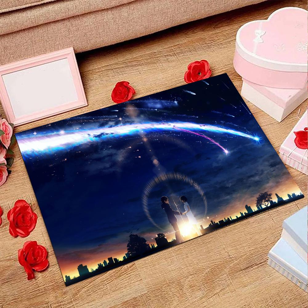 1pc Anime Your Name Bathroom Absorbent Mats Anti-Slip Mats Home Decor Supplies Carpets Home Kitchen Floor Mats