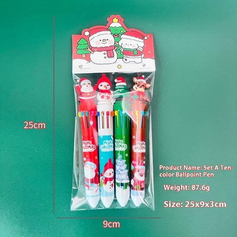 Cartoon Weihnachts-Kugelschreiber Weihnachtsmann Farbiges Handbuch Druckstift, Studenten Weihnachtsgeschenke Schreibwaren Preise