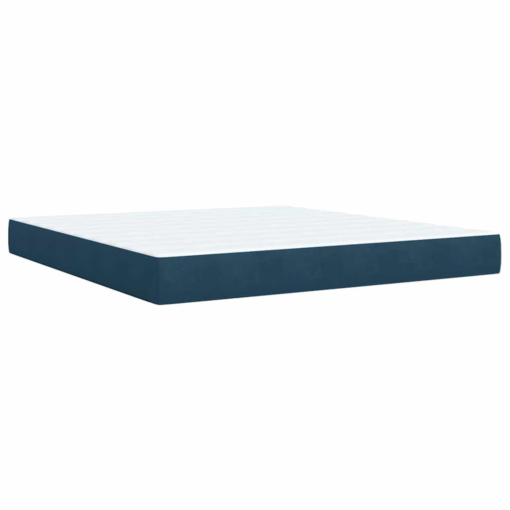 Box Spring Bed with Mattress Blue 180 x 200 cm Velvet