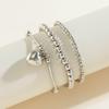 Heart Pendant Bead Stacking Bracelet Set Fashion Jewelry Minimalist Accessories Multi Layer Adjustable Bracelets for Women Girls Trend Charm Gift