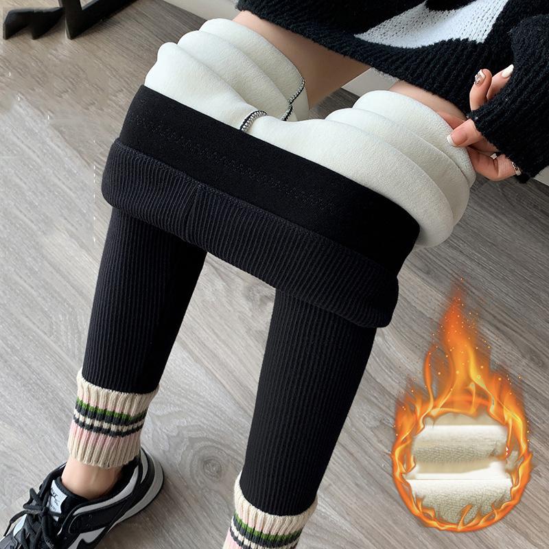 

Зимние леггинсы для девочек, бархатные толстые детские теплые брюки, повседневные брюки-карандаш с нитками, эластичный пояс, большой размер, От 2 до 17 лет L чёрный