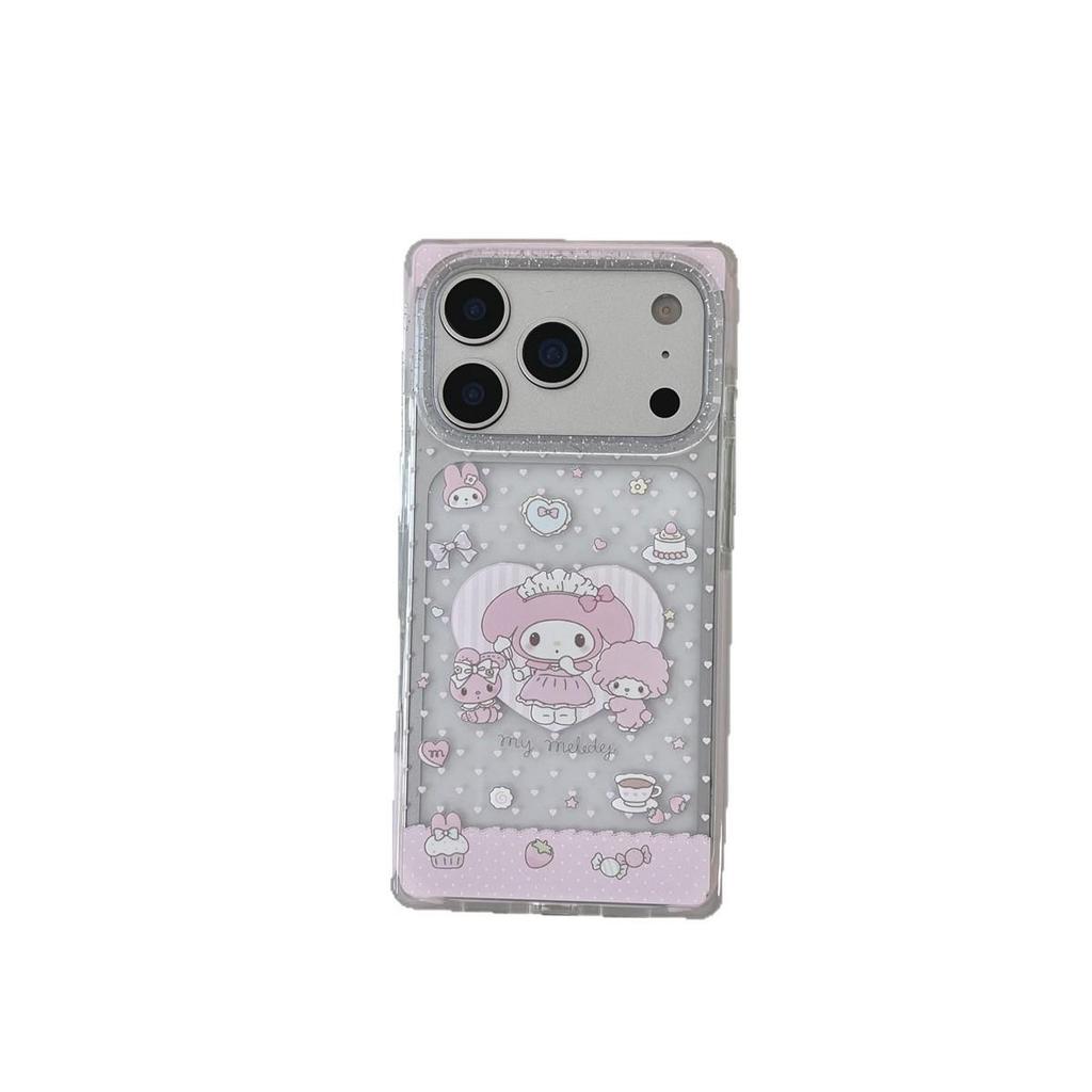 Cartoon Square Melody Drop-Proof Full Coverage Phone Case for iPhone 15/17/16 PROMAX