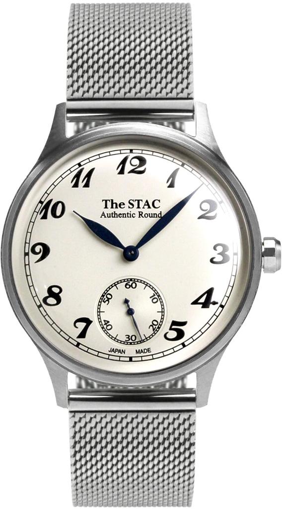 The STAC Made in Japan Domestic Watch 36mm Classic Retro Unisex White Stainless Steel Mesh Belt [The Stack] Men's Women's ST-AR002