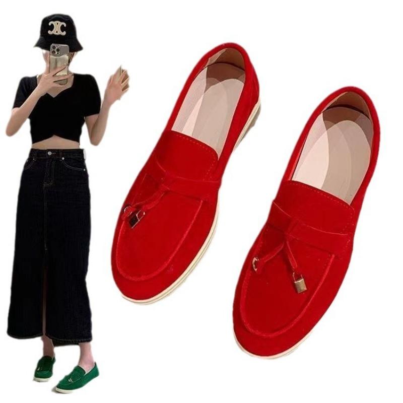 New Single Shoes Women's Large Size 43 High-end Loafu Doudou Women's Shoes Fashionable Versatile Foot Shoes