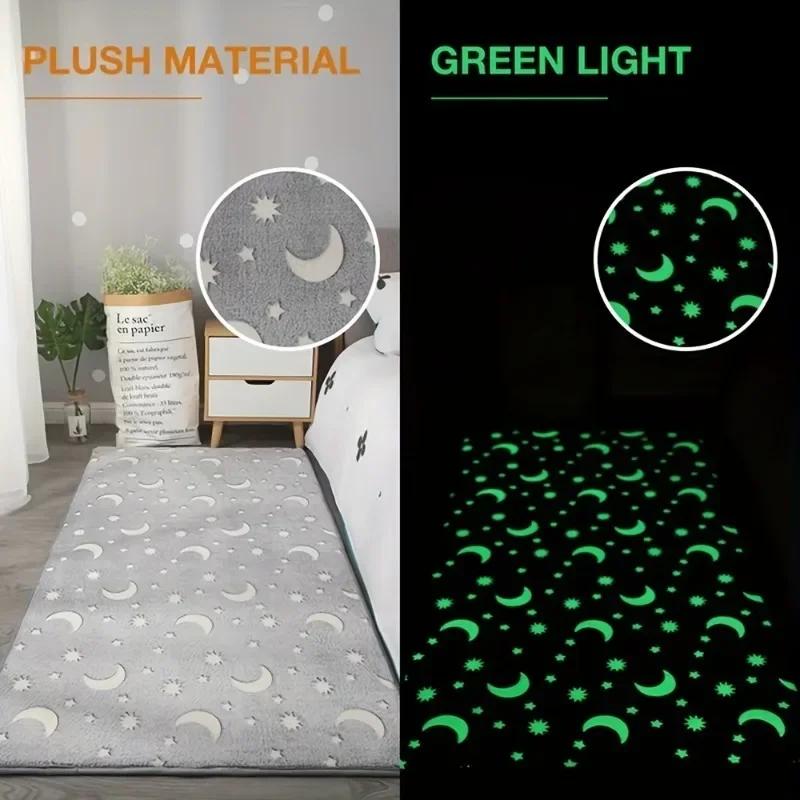 

80x160cm Luminous Memory Foam Floor Mat for Home Kitchen Bedroom Rectangular Star Moon Rugs Floor Carpets 80cmx160cm серый