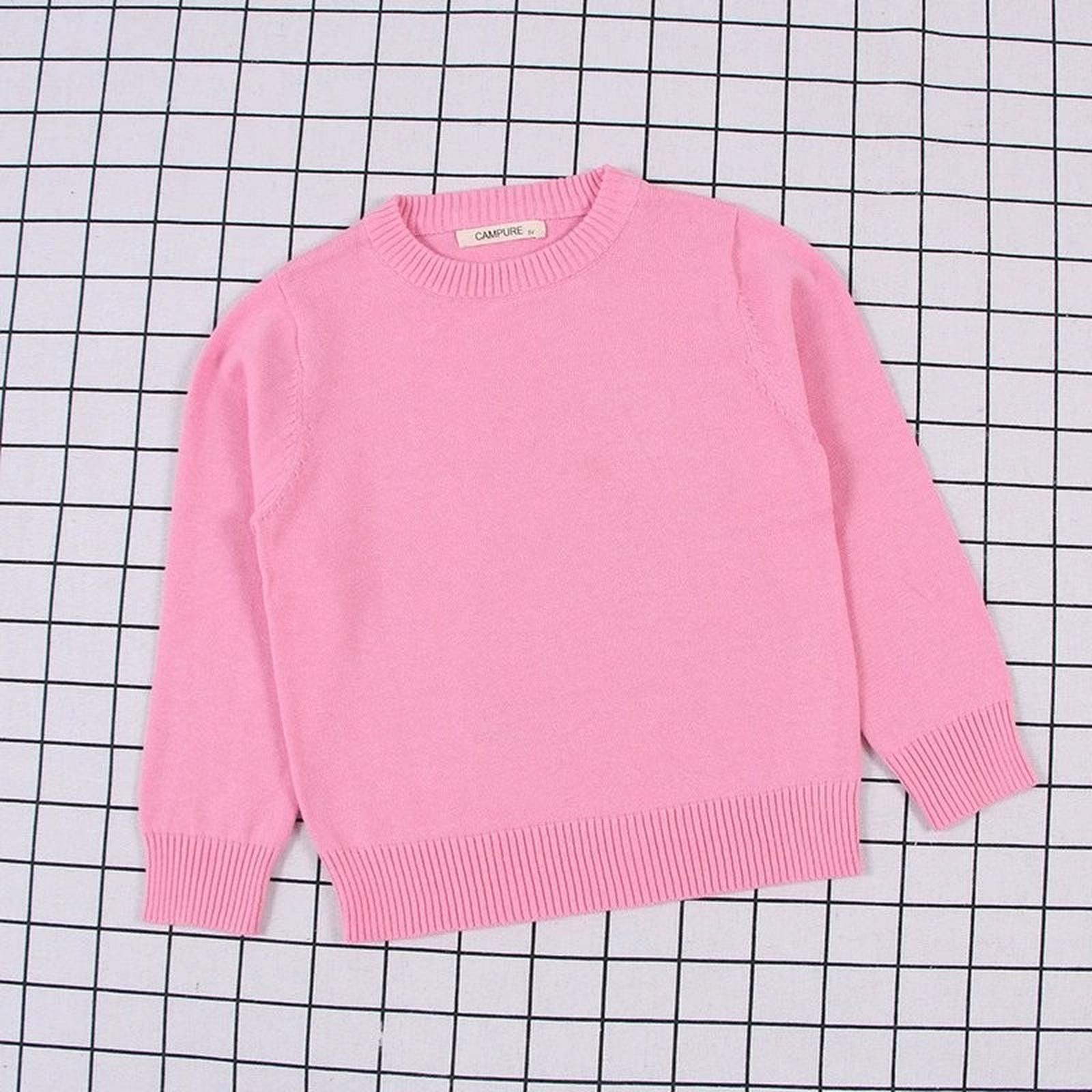 Kids Loose Long-Sleeve Sweater Versatile Slouchy For Toddlers 110 розовый