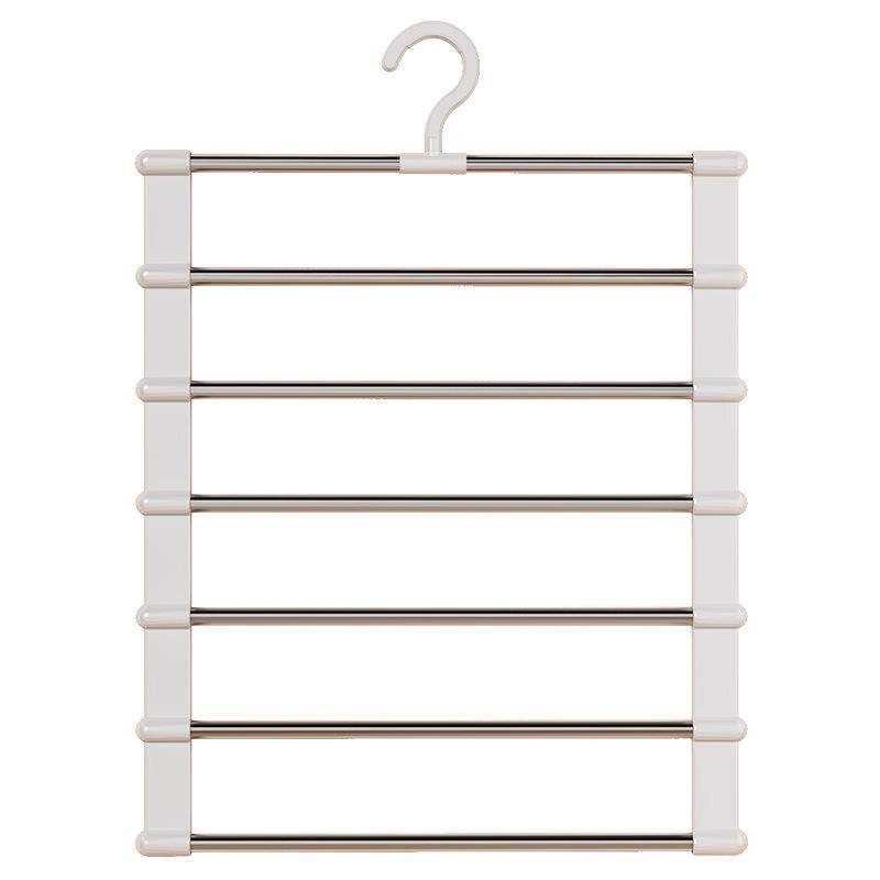 Foldable Pants Hanger Multi Layer Non Slip Clips Space Saving Closet Organizer for Trousers Storage Collapsible Hanging System