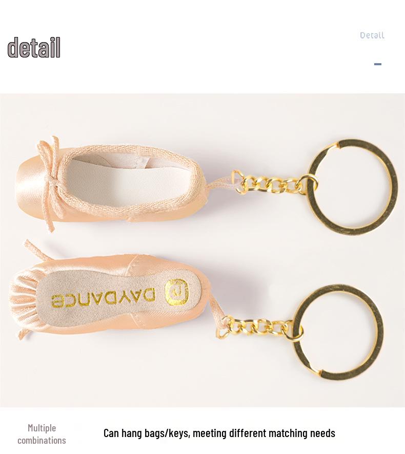 Ballettschuh-Anhänger: Handgefertigter Satin-Spitzschuh-Anhänger Schlüsselanhänger