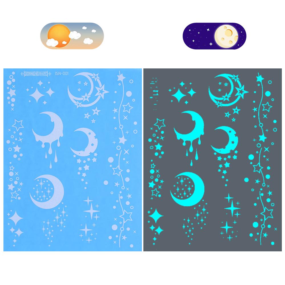 

Luminous Blue Butterfly Tattoo Stickers Waterproof Body Art Flower Fake Tattoos Clavicle Beautiful Tattoo Sticker for Kids Women
