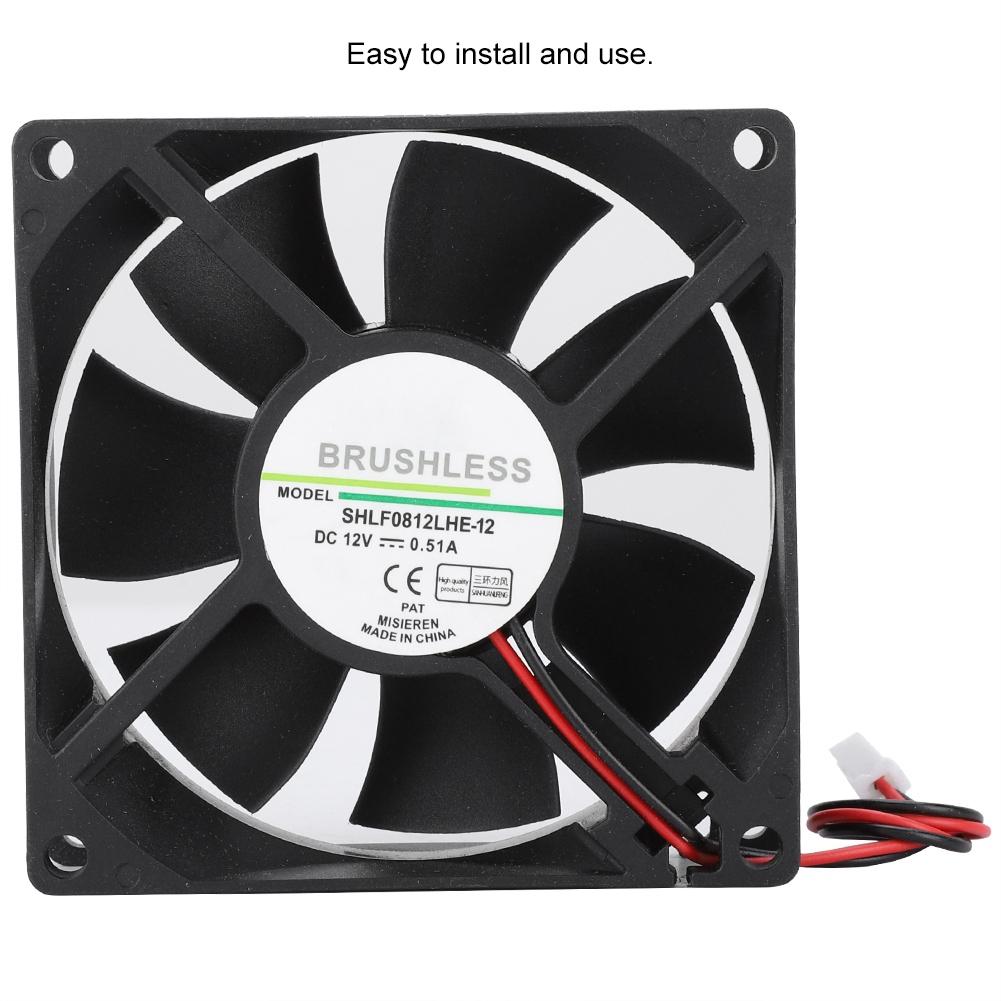 SHLF0812LHE 12 DC12V 0.51A 8CM 2Pin Large Air Volume Cooling Fan Cooler