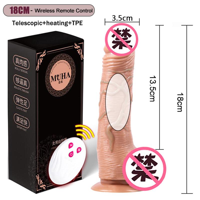 Opstotende Roterende Afstandsbediening Dildo Vibrator Vrouwelijk Realistische Penis G-spot Clitorale Stimulatie Gay Zuignap Masturbator Koppel Vrouwen Seks Speelgoed