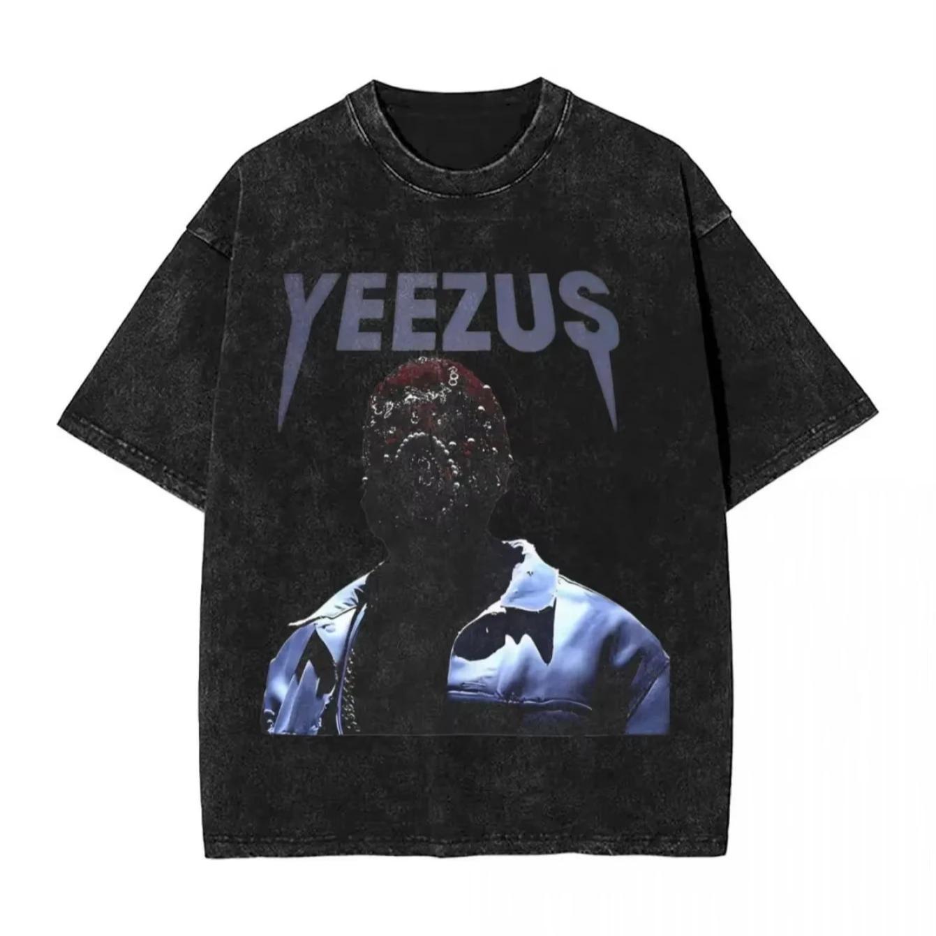 

Summer Kanye West Yeezus Album Graphic Unisex TShirt Vintage Washed Streetwear Tee with Bold Lettering Abstract Art YK 2XL