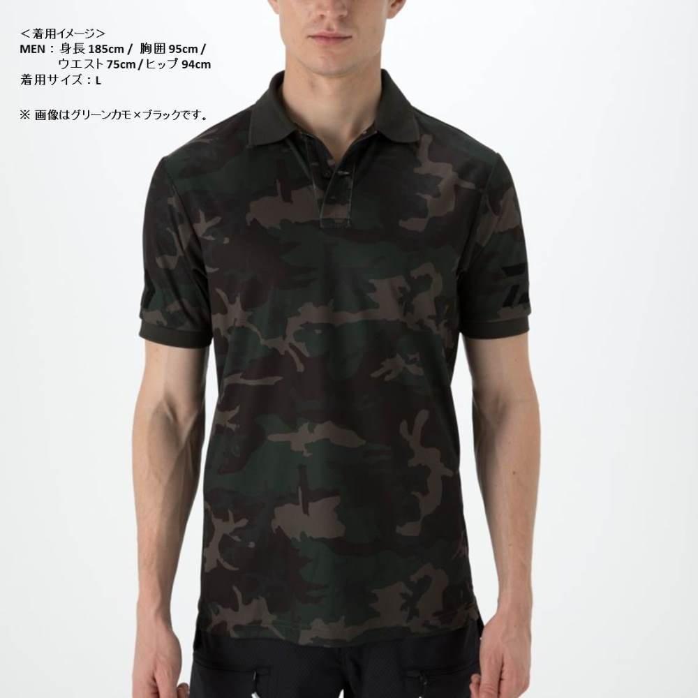 Daiwa Short Sleeve Polo Shirt Black X White S DE-7906