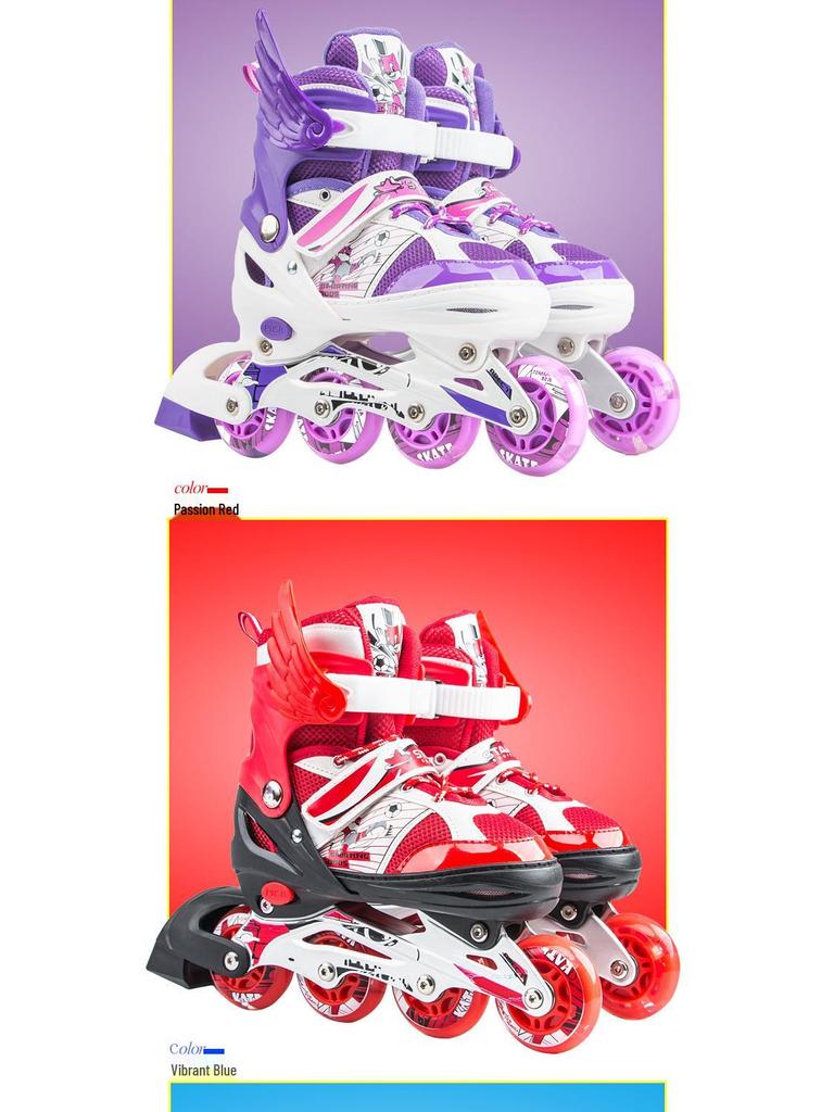 Children's Flashing Ice, Roller, and Inline Skates for Boys and Girls