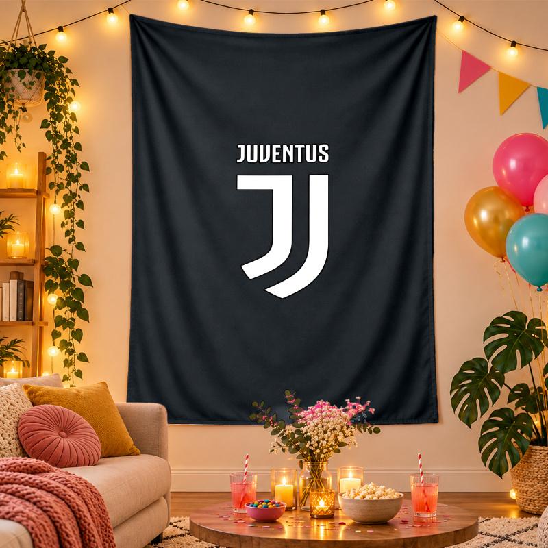Polyester Wall Tapestry with Juventus Design, Decorative Hanging for Bedroom Living Room Dorm