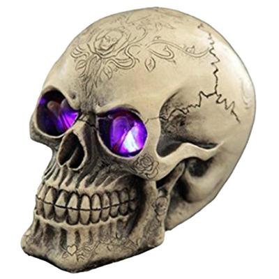 Halloween Skull Statue Human Bones Skull Models Realistic Faux Human Anatomy Table Top Skeleton Heads for Home Decors