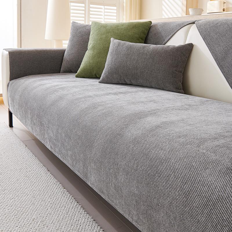 2025 Universal Non-Slip Waterproof Chenille Sofa Cushion - Modern Solid Color, Four Seasons