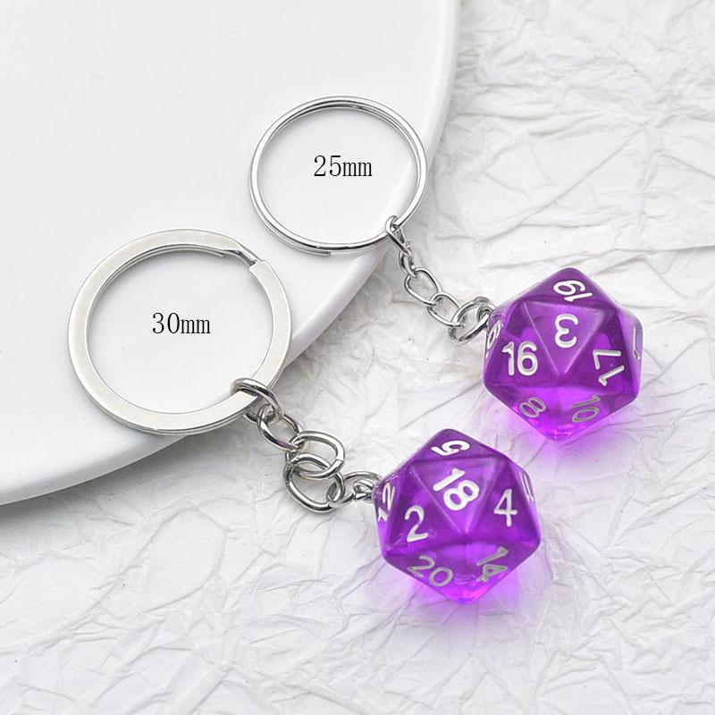 Colorful Acrylic 20-Sided Dice Shaker Pendant for Handmade Jewelry