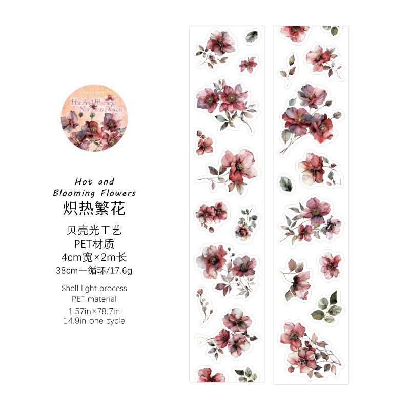 1pcs/1lot Decorative Adhesive Tapes Numerous Flowers Scrapbooking DIY Paper Scrapbooking Stickers