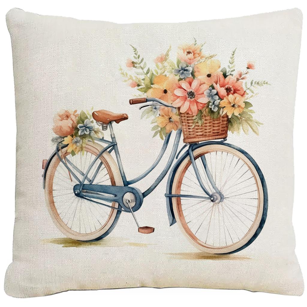 New Spring and Summer Flower and Bird Print Pillowcase Home Sofa Cushion Pillowcase