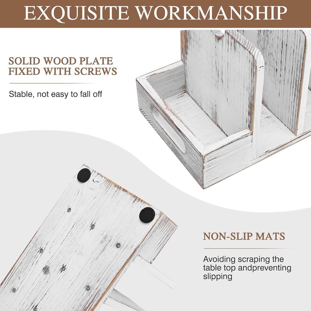 Napkin Holder for Table,Wood Standing Napkin Holder for Kitchen Table,Paper Napkin Storage for Centerpiece,Farmhouse Napkin Holder for Table