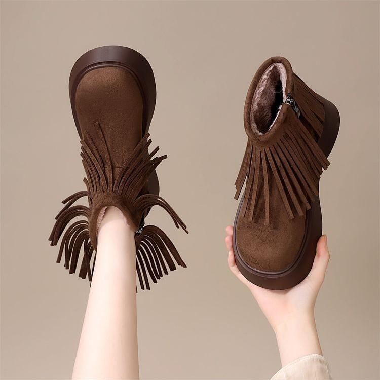 Fashion and Comfortable Boots, New Velvet Martin Boots In Autumn and Winter 2025, Women's Muffin Bottom Suede Temperament Versatile Short Boots