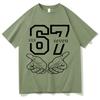 Funny 67 Hand Meme Number Print Men Women Short Sleeve Tee Shirt Fashion T-Shirts Round Neck Aesthetic Tops Hot Sale Streetwear