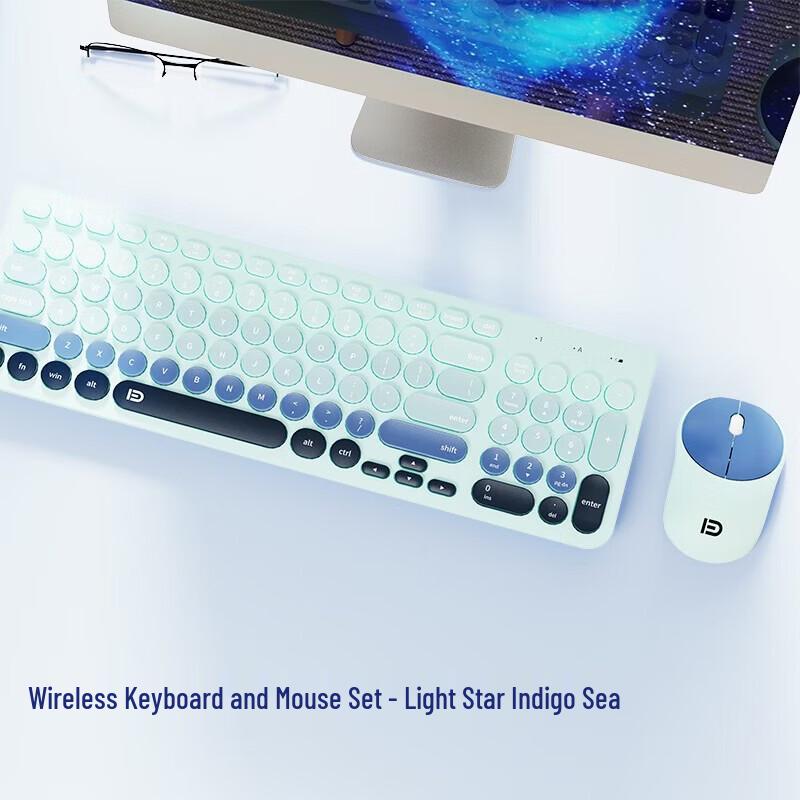 

Fude IK6632 Wireless Retro Keyboard and Mouse Combo