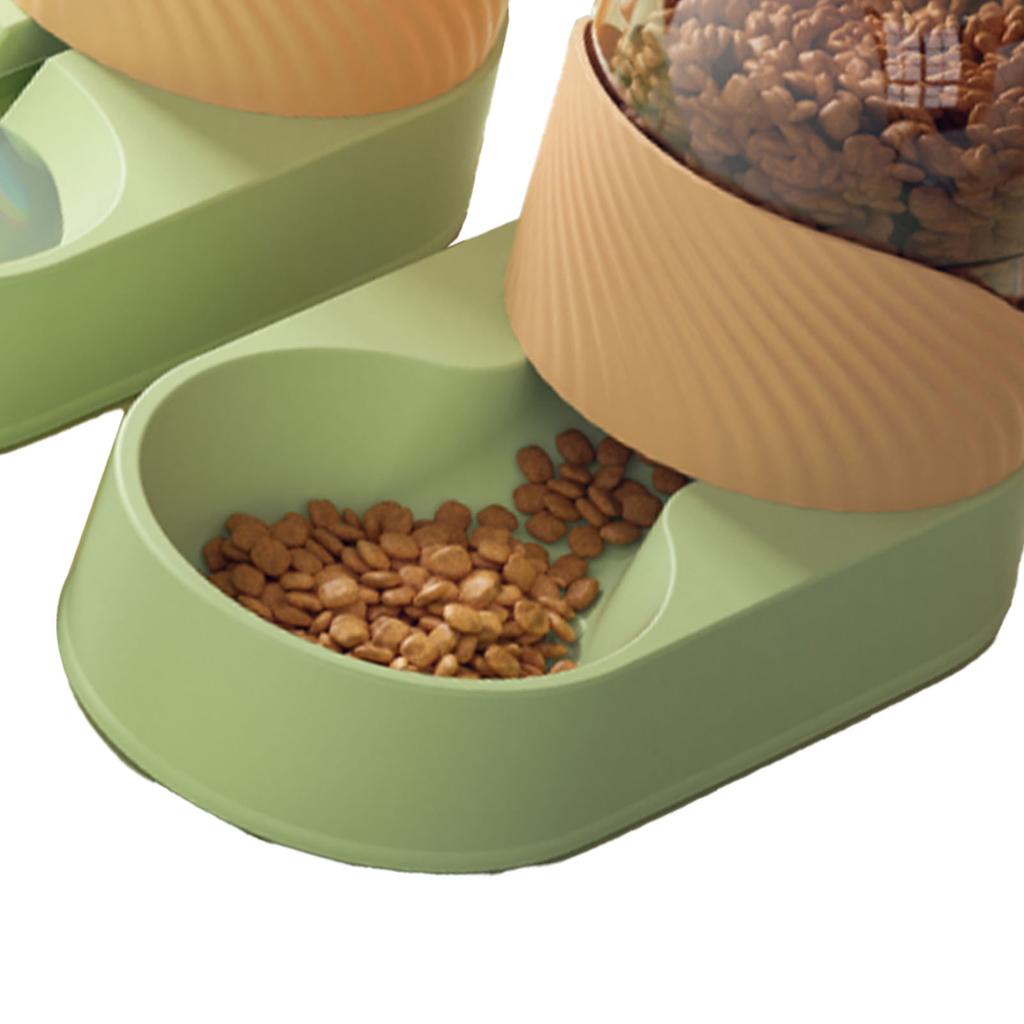 Pet Water Food Dispenser Transparent Removable Automatic Cat Feeder Waterer Set for Dog Puppy