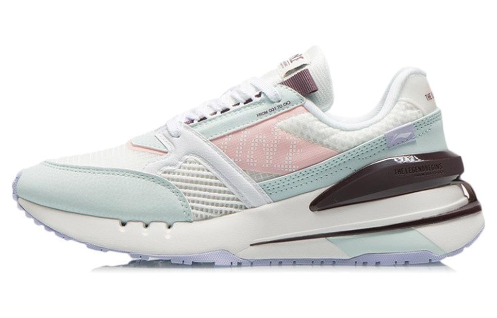 Li Ning Slip Resistant, Abrasion Resistant, Lightweight Low top Running Shoes Women's White Blue AGCR184-2