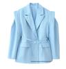 European & American Women's Fashion Commuter Waist-Tie Shoulder Pad Blazer