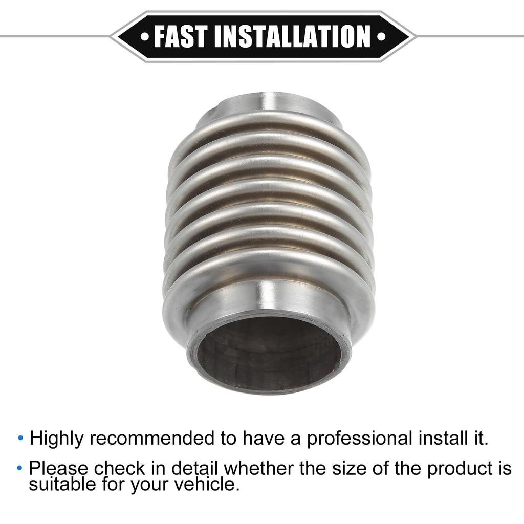 Ein ABSOPRO Flexible Auspuffrohr für Autos 38x70mm Auspuff Flex-Verbindungsrohr Faltenbalg Universell für Auto Langlebig Edelstahl Silberfarben