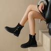 Autumn and Winter Women's Platform Knight Boots Round Head Low Heel Large Size Medium Boots Non-slip Square Heel New Rubber Sole Women's Boots