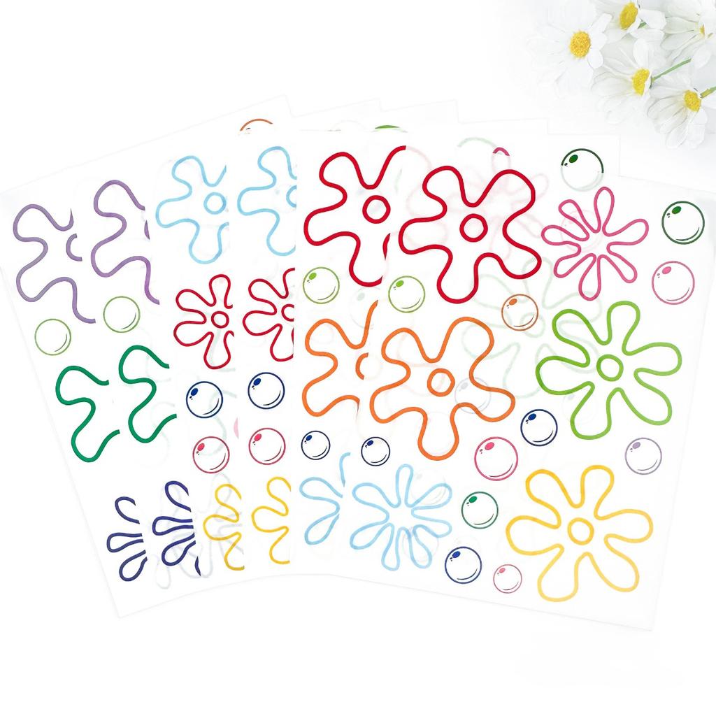106PCS Flowers and Bubbles Wall Decals Under The Sea Birthday Party Peel and Stick Colorful Bubble Stickers Car,Bedroom,Bathroom,Windows,Laptop Decor