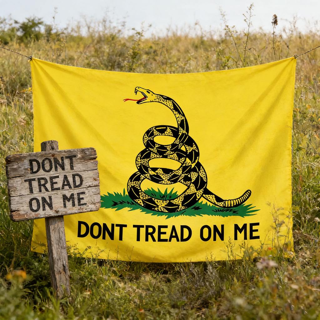 1Pc "Don'T Tread On Me" Snake Tapestry, Single-Sided Print, Ideal For Home Garden Room Decor, Parties & Holiday Seasonal Use