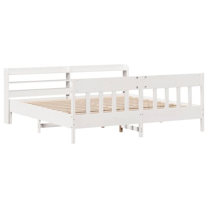 VidaXL Bed Frames Without Mattress White 200x200 Cm Solid Pine Wood 3306994