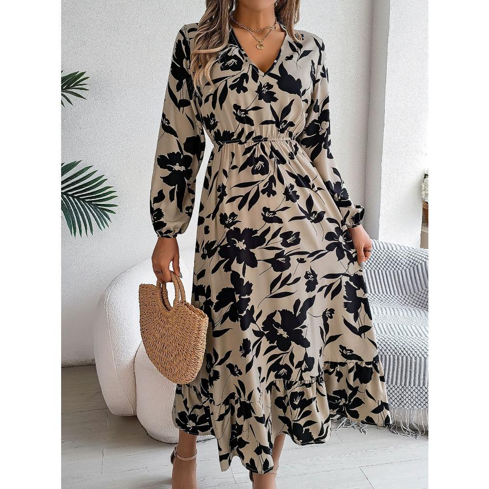 Casual Waist Cinched Long Sleeved Dress