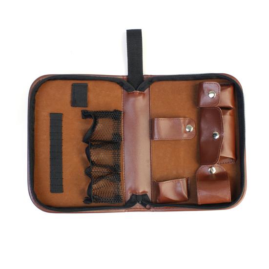 Golf Accessories Bag Faux Leather Storage Case for Golf Balls Tees Divot Tool Rangefinder Scorer Gift for Men Women Golfers