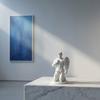 3D Printed Winged Angel Statue, Kneeling Greek Myth Sculpture with Muscle, Matte White Art Ornament for Home Office Decor, Collectible