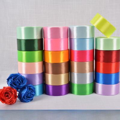6/10/15/20/25/40/50mm 25yards/Roll Satin Κορδέλες για Διακόσμηση Χριστουγεννιάτικου πάρτι γάμου Χειροποίητη συσκευασία δώρου με φιόγκο